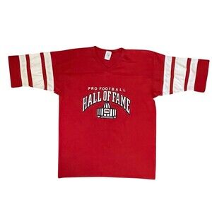 VTG Single Stitch Jersey T-shirt Football Hall Of Fame By Logo 7 Made In USA Red